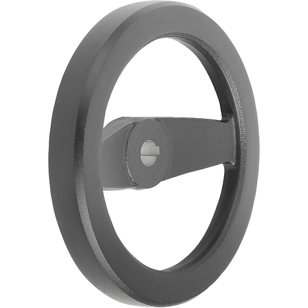 2-Spoke Handwheel D1=100 Reamed Hole W Slot D2=10H7, B3=3, T=11, 4, Aluminum, Black Powder, Wout Grip